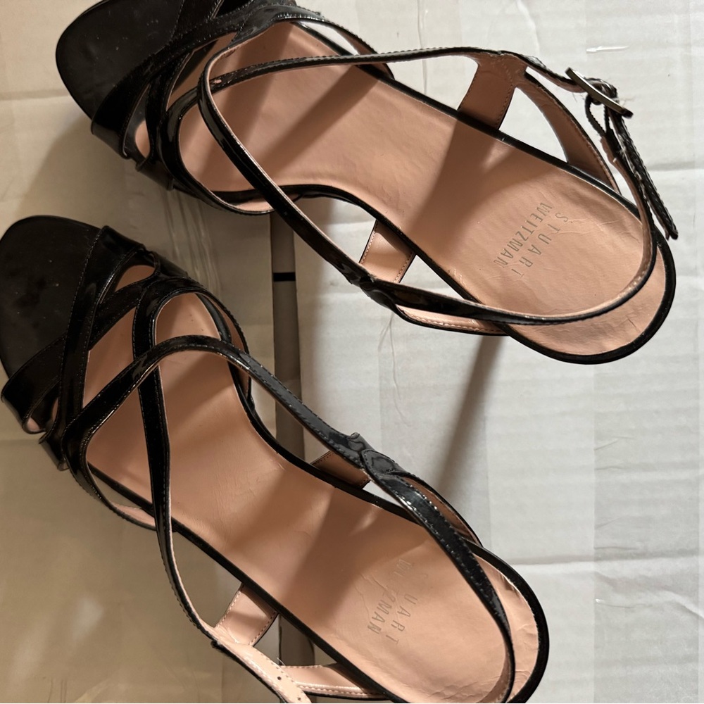 Stuart Weitzman Black Strappy Heels